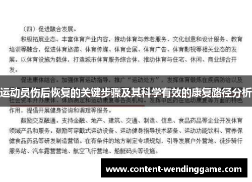 运动员伤后恢复的关键步骤及其科学有效的康复路径分析