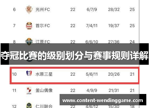 夺冠比赛的级别划分与赛事规则详解