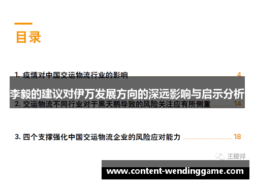 李毅的建议对伊万发展方向的深远影响与启示分析